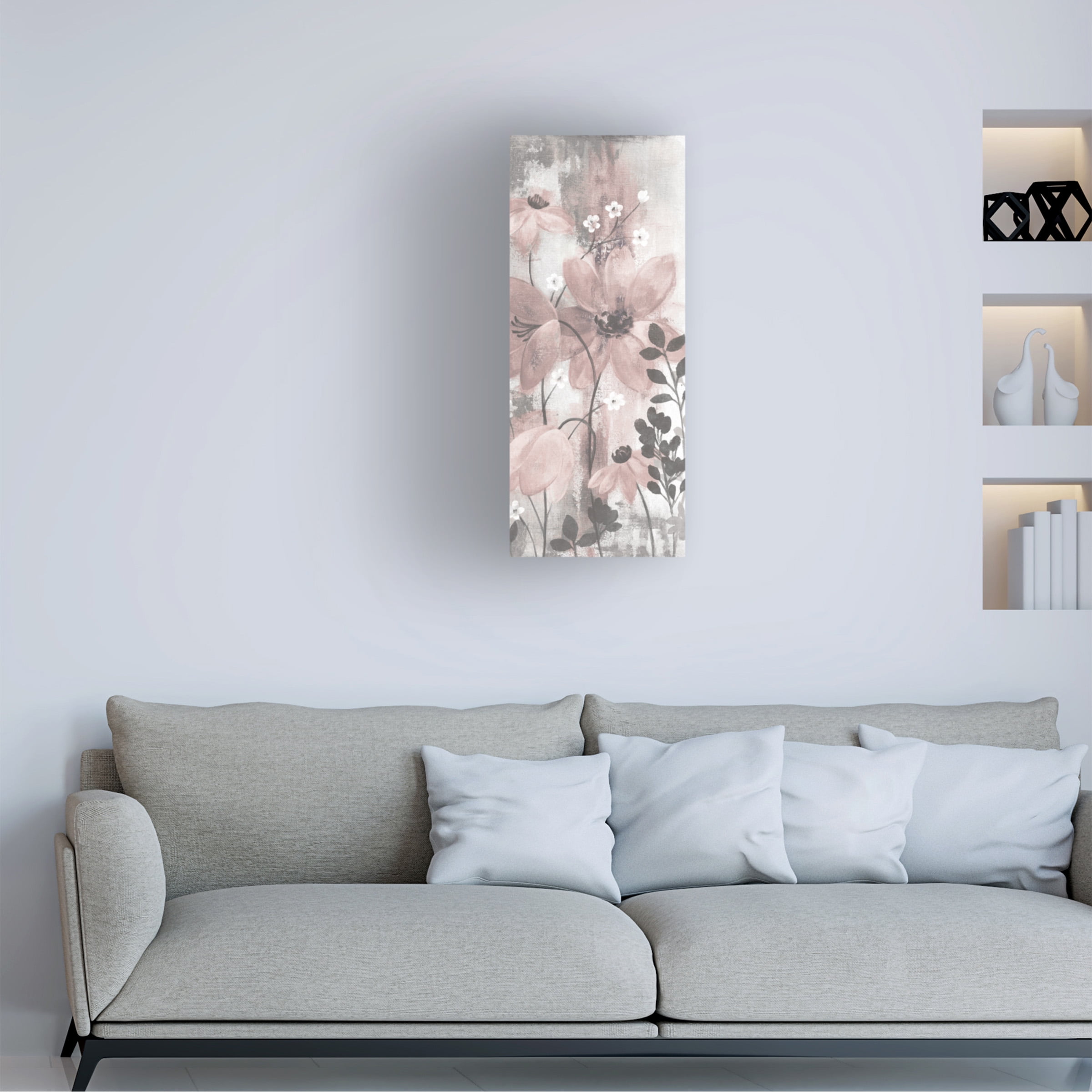Trademark Fine Art 'Floral Symphony Blush Gray Crop II' Canvas Art by Silvia Vassileva