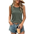 thumbnail image 4 of Josdec Women's Fashion Eyelet Embroidery Sleeveless Tank Top Round Neck Twist Open Back Knot Casual Solid for Summer Beach Vacation Camisole, 4 of 7