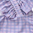 thumbnail image 6 of Staki Girls' One-Piece Swimwear Girls Swimsuit Ruffled Square Neck One Piece Bathing Suit Girls'Swimwear 3T 4T 5T(Purple,5-6 Years), 6 of 7