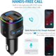 thumbnail image 4 of V5.0 Bluetooth FM Transmitter for Car, QC3.0 Charge & 7 RGB Color LED Backlit Wireless FM Radio Car Adapter, Support Siri Google, 4 of 4