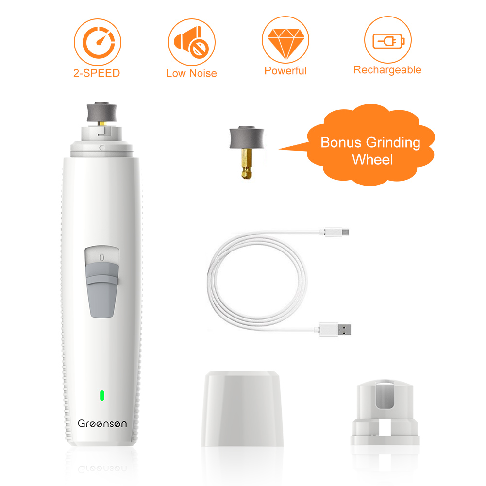 WALFRONT Electric Dog Nail Grinder,Low Noise and Rechargeable Pet Nail