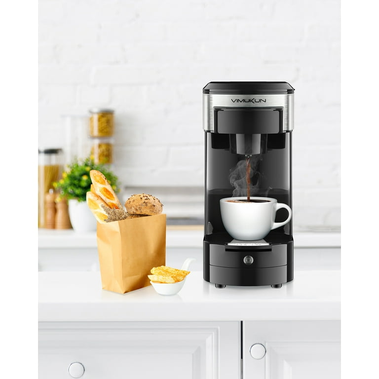 HiBREW Single Serve Coffee Maker - Portable,Coffee Machine for K Cup Pod,  One Button Operation, White Color for Kitchen, Office, Camping, Hotel