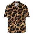 thumbnail image 4 of Blusa y camisa de manga corta con cuello vuelto Camisa casual para hombre Camisa de bolos vintage de manga corta Camisas de verano de playa cubana Camisa con botones Blusa para hombre Poliéster, 4 of 5