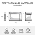 thumbnail image 5 of DHP Miles Low Bunk Bed for Kids, Twin Over Twin, Silver, 5 of 13