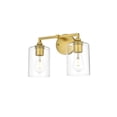 thumbnail image 7 of Living District Mayson 2-Light Iron & Glass Bath Sconce in Brass/Clear, 7 of 7