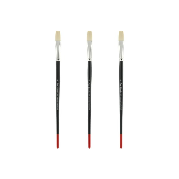 Creative Mark Powercryl Ultimate Acrylic Paint Brushes - Flat #8 Set of 3, Artist Paint Brushes, 3 Diameters of Synthetic Hair Filament, Fine Control of Heavy Acrylics, Water Soluble Oils, and More