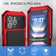 thumbnail image 5 of Compatible with iPhone 16 Pro max Case Heavy Duty Protection Dustproof Built in Screen Protector Rugged Stand 360 Full Body Military Grade Metal Bumper Phone Cases  (Red 2024), 5 of 12