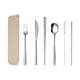 thumbnail image 2 of Set de cuchillo pala tenedor espátula pajitas cepillo de madera funda portátil camping 7 piezas acero inoxidable, cuchillo pala tenedor, set de cocina de exterior, para picnic, cocina de, 2 of 9