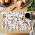 thumbnail image 2 of Orange Flower Placemats Set of 6 Abstract Daisy Simple Patterns Fruit Place Mats Indoor Wipeable Table Mats Washable Cloth Dining Table Placemats for Kitchen Holiday Party Home Decor 13x19 Inch, 2 of 9