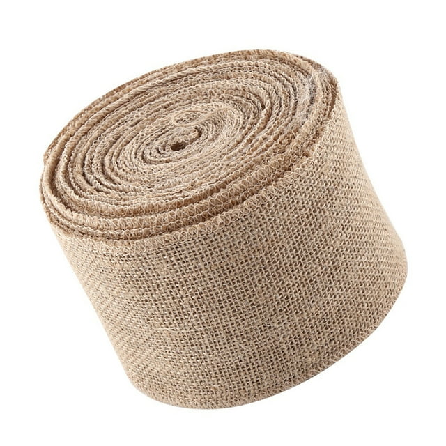 10m Tela de Arpillera de Yute de Arpillera Cinta de Envolta Camino de Mesa Tela de Arpillera Multiusos Tela de Arpillera de Jardinerí Material de Rollo de Fibra de Yute