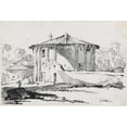 thumbnail image 2 of Joseph-Marie Vien 14x11 Black Ornate Wood Framed Double Matted Museum Art Print Titled: The Round Temple on the Piazza Bocca Della Truth, Rome (1744-1750), 2 of 5