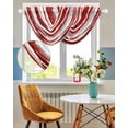 thumbnail image 3 of Red Abstract Sheer Waterfall Valance Curtains for Window, Grey Modern Mottled Art Oil Painting Rod Pocket Sheer Topper Swag Curtains for Living Room, Kitchen 38.5"W x 47.2"L, 1 Panel, 3 of 7