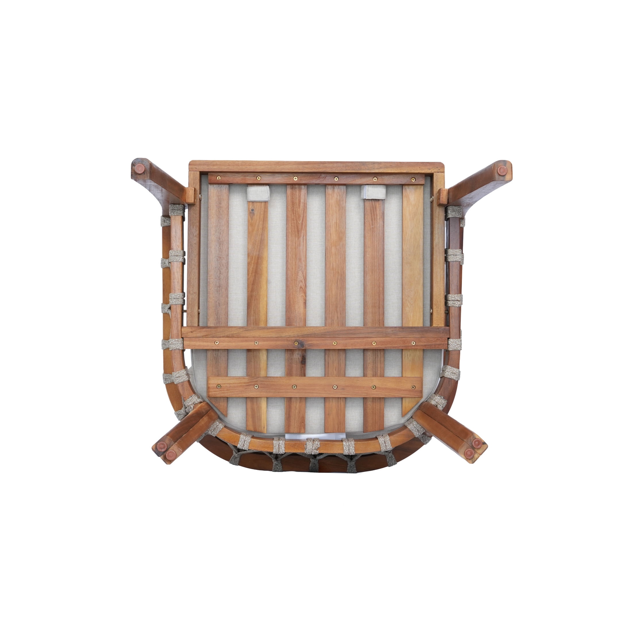 Christopher Knight Home Wood Patio Dining Chairs with Rope Weave and Cushions, Teak+Beige, Set of 2