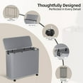 thumbnail image 4 of 180L Laundry Basket With Lid and Removable 3 Bags, Large Rolling Laundry Hamper with Lid, 3 Section Rolling Clothes Storage With Wheels, Clothes Hamper with Wheels For Laundry Room, Grey, 4 of 8