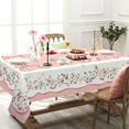 thumbnail image 3 of Mothers Day Tablecloth, Rosette Butterfly Tablecloth, Pink Roses Table Cloth,Wrinkle Resistant and Washable Rose Tablecloth,Perfect for Kitchen,Dining,Outdoor,Patio,Party, Rectangle 60 x 120inch, 3 of 6