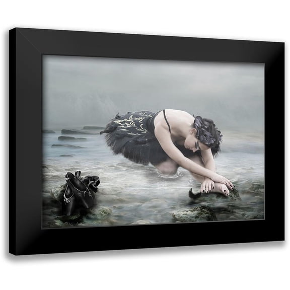 Babette 14x11 Black Modern Framed Museum Art Print Titled - Black Swan 2