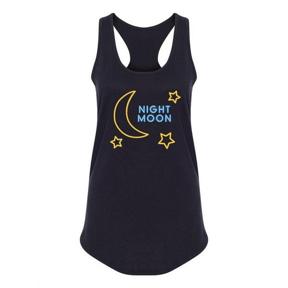 Night Moon Neon Design Tank Women -Image by Shutterstock, Female XX-Large
