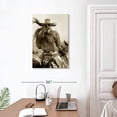 thumbnail image 3 of Elephant Stock Sepia Cowgirl Wall Art - Vertical Canvas Wall Art - Living Room Wall Decor - Our America Canvas - Gray And Black Decor By Lisa Dearing - 20" x 30", 3 of 8