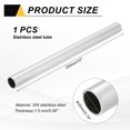 thumbnail image 2 of Uxcell 1 PCS 304 Stainless Steel Tubing, 20mm OD 1.5mm Wall Thickness 254mm Long Round Metal Pipe Steel Tube for Industrial Machinery, 2 of 6