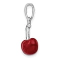 thumbnail image 2 of Quality Gold Sterling Silver Polished 3D Enameled Cherries Pendant, 2 of 5