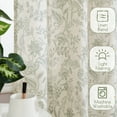 thumbnail image 4 of Curtainking Floral Curtains Linen Farmhouse Curtains for Living Room 84 inch Country Curtains Back Tab Semi Sheer Curtains Light Filtering 2 Panels Green on Beige, 4 of 10