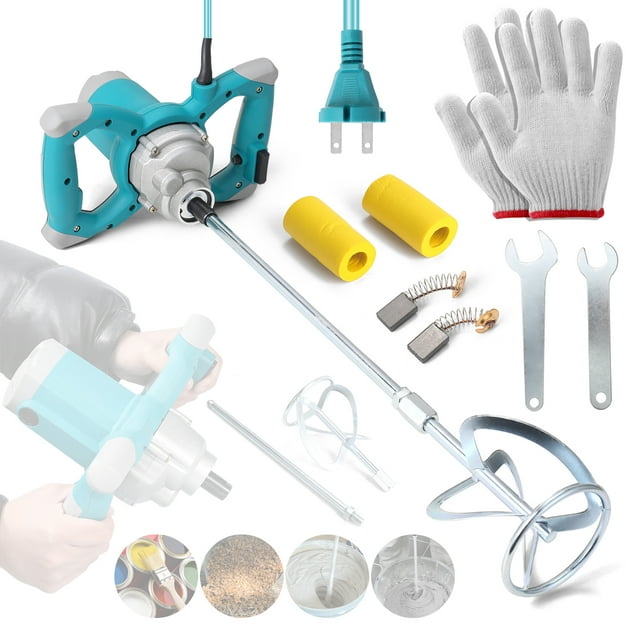 Mezclador de concreto eléctrico portátil de mano de 2600 W Mezclador de cemento para concreto 6