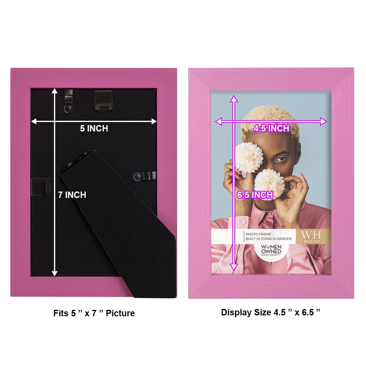 Wexford Home Textured 5" x 7" Pink Picture Frame (Set of 6)