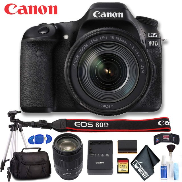 Canon EOS 80D Appareil Photo Reflex Numérique avec Objectif 18-135mm (Modèle Intl) Ensemble Ultime (Modèle International)