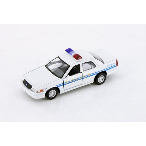 Ford Crown Victoria Police Interceptor, White - Kinsmart 5342D - 1/42 scale Diecast Car