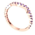 thumbnail image 2 of 0.36 ctw Wedding Band for Women - 18K Rose Gold Simulated Alexandrite Stackable Eternity Ring, 2 of 6