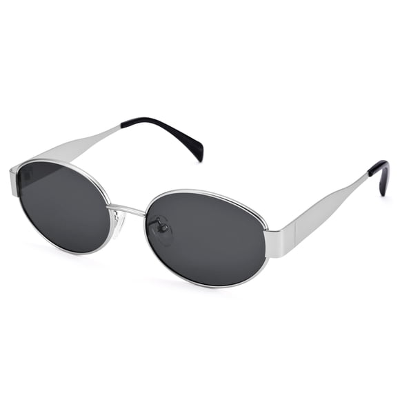 Gafas de Sol DIMENSIP Retro Ovaladas con Montura Dorada Unisex Plata/Gris