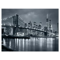 Designart 'Panorama New York City at Night ' Cityscape Canvas Print