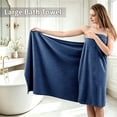 thumbnail image 3 of Covina Home 8-Pack Navy Blue Bath Towel Set, Oversized Ultra Soft Microfiber Bathroom Towel Set Adult Luxury Lightweight Cozy Collection, 3 of 8