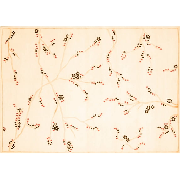 Ahgly Company Indoor Rectangle Solid Orange Modern Area Rugs, 7' x 10'