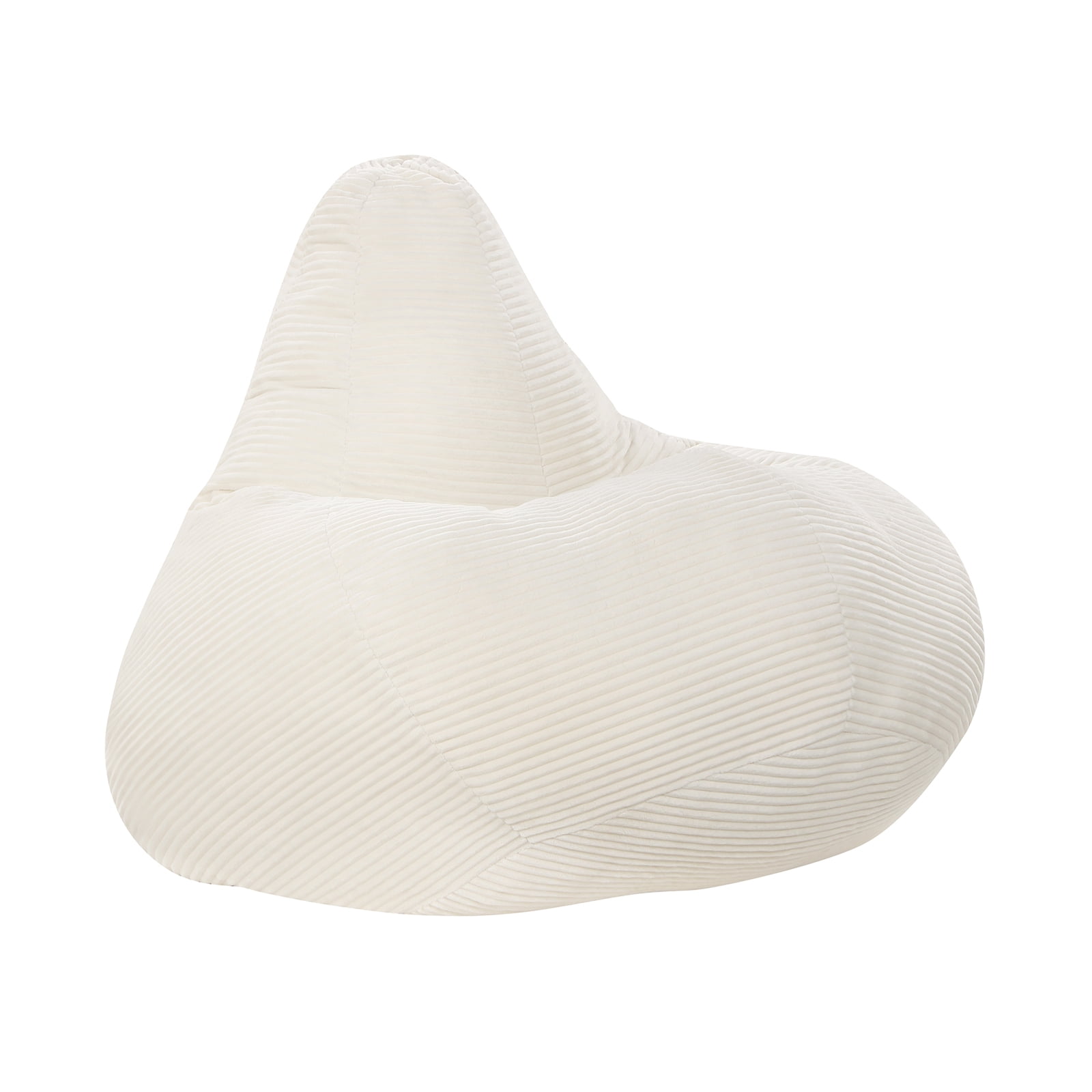 Costway Bean Bag Chair for Adults with Skin-friendly Corduroy Cover & Soft Sponge Filling Beige