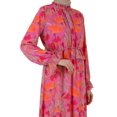 thumbnail image 4 of Fuchsia - Orange - Floral - Crew neck - Fully Lined - Modest Dress - Refka, 4 of 5