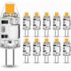 thumbnail image 1 of 10-pack G4 2W LED Bulbs - Replaces 20W Halogen - Warm White 3000K - 200lm - 12V AC/DC G4 - Dimmable, 1 of 5