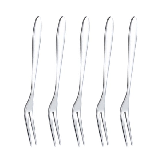 CHICHUMID 5 Pcs Convenient Cake Fork 304 Stainless Steel Forks for Home Use