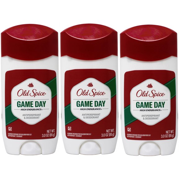 3 Pack - Old Spice Men's High Endurance Game Day Anti-Perspirant Deodorant Invisible Solid, 3 Ounce