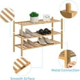 thumbnail image 4 of RONGJlA 3 Tier Bamboo Shoe Rack for Closet Free Standing Wood Shelf Storage Org Entryway Small Space Stackable, Natural, 4 of 4