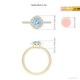 thumbnail image 4 of ANGARA Natural Vintage Style Claw-Set Round Aquamarine Halo Ring in 14K Yellow Gold for Women (Size-6mm) | March Birthstone, Birthday, Anniversary, Jewelry Gift for Women | Natural Aquamarine Ring, 4 of 9