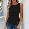 thumbnail image 6 of GUACER Womens Tank Tops Fashion Cotton Linen Round Neck Summer Casual Relaxed Fit Sleeveless Blouses, 6 of 9