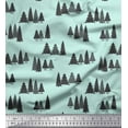 thumbnail image 1 of Soimoi Green Rayon Fabric Stencil Christmas Tree Printed Fabric 1 Yard 42 Inch Wide, 1 of 3