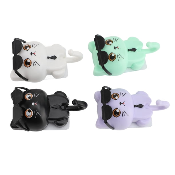 Soporte Para Llaves De Gato, Plástico, Robusto, Lindo, 4 Ganchos Adhesivos Para Gatos Para El Hogar, Dormitorio, Oficina