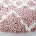 thumbnail image 3 of SAFAVIEH Berber Feride Geometric Shag Area Rug, Light Rose/Ivory, 6'7" x 6'7" Round, 3 of 12