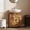 Brown, variant on Rustic Brown Under Sink Cabinet, MDF Pedestal Sink Vanity with Open Back & Adjustable Shelf, Modern Bathroom Storage Organizer