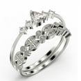 thumbnail image 3 of Dazzling Minimalist 2.05 Carat Pear Cut Diamond Moissanite Classic Engagement Ring, Affordable Wedding Ring in 10k Solid White Gold, Gift For Her, Promise Ring, Trio Set, Matching Band, 3 of 4