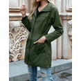 thumbnail image 3 of Women's Long Raincoats with A Hood Waterproof Jacket Lightweight Zipper Rain Coats Outdoor Hiking Packable Hooded Windbreaker Alsol Lamesa, 3 of 6