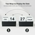 thumbnail image 3 of Wooden Block Perpetual Calendar for Desk, Daily Desktop Standing Flip Calendar with Large Display, Modern Farmhouse Aesthetic Desk Accessories for Home Office Decor, Reusable Yearly, Black, 3 of 14