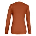 thumbnail image 4 of Women's Tops Long Sleeve V Neck Under $10 Fashion Solid Color Button Slim Sexy Long Sleeve Base Shirt Top T-shirt, 4 of 4